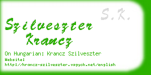 szilveszter krancz business card